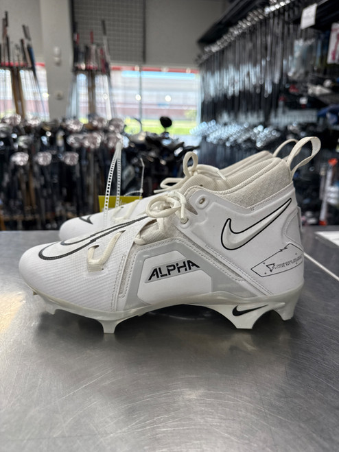 Vist Large View of Product Image Which is Used Nike ALPHA Adult FB Cleats White Senior 8