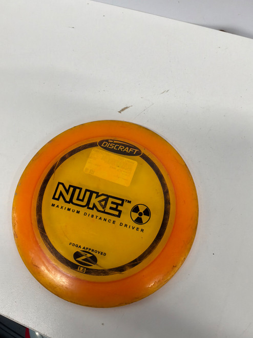 Vist Large View of Product Image Which is Used Discraft NUKE Disc Golf Driver Yellow