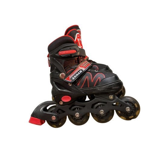 Vist Large View of Product Image Which is Used ERNAN ADJ Y13-J04 Junior Rec Fitness Skates Black Adjustable