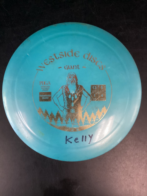 Vist Large View of Product Image Which is Used Westside GIANT Disc Golf Driver Teal 171g