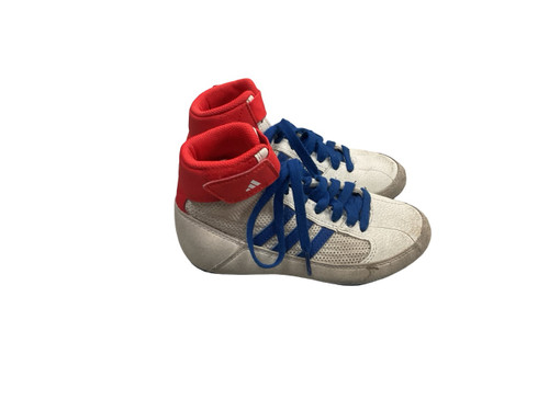 Vist Large View of Product Image Which is Used Adidas Wrestling Shoes White Youth 12.0