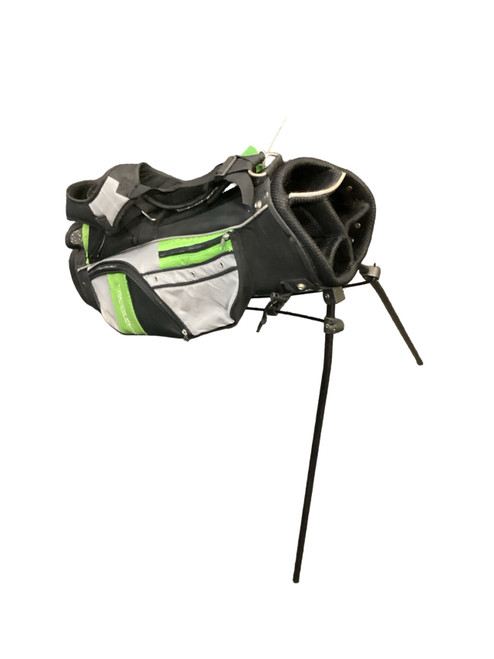 Vist Large View of Product Image Which is Used Young Gun PRO SERIES GREEN AND GREY STAND BAG Jr Stand Bag Green And Silver