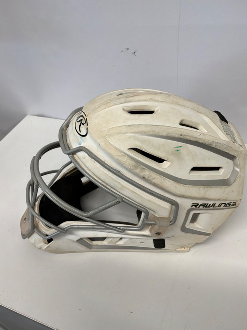 Vist Large View of Product Image Which is Used Rawlings CHVEL2-JR-REVA Catchers Helmet w/Mask White MD