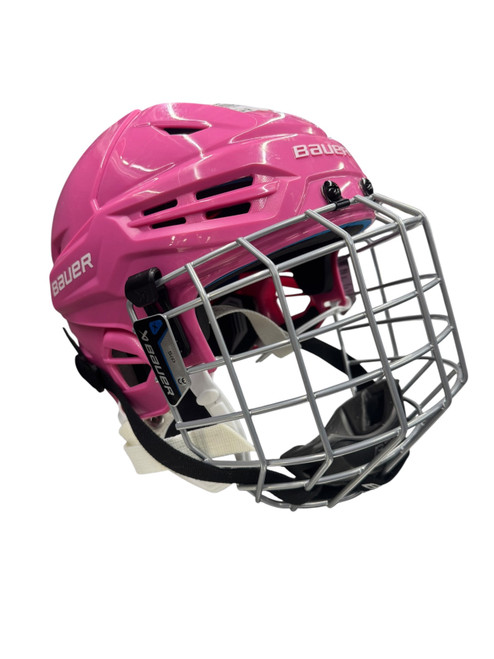 Vist Large View of Product Image Which is Used Bauer REAKT 55 Helmet Cage Combo Pink SM