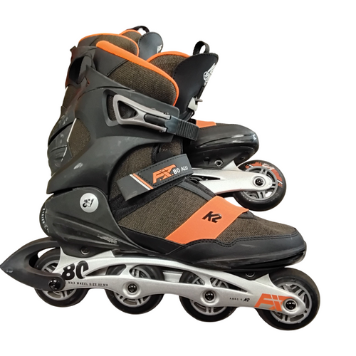 Vist Large View of Product Image Which is Used K2 FIT 80 ALU Senior Rec Fitness Skates Black Senior 12.5