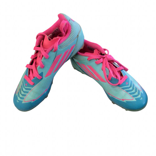 Vist Large View of Product Image Which is Used Adidas Soccer Cleats Teal Youth 13.0
