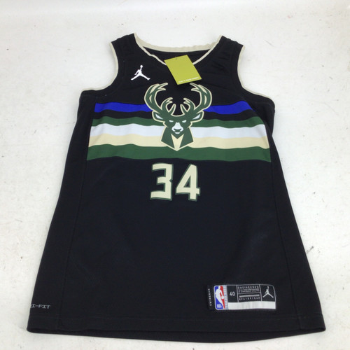 Vist Large View of Product Image Which is Used Jordan BUCKS 34 ANTETOKOUNMPO SR SM JERSEY Sleeveless Spirit Wear M SM