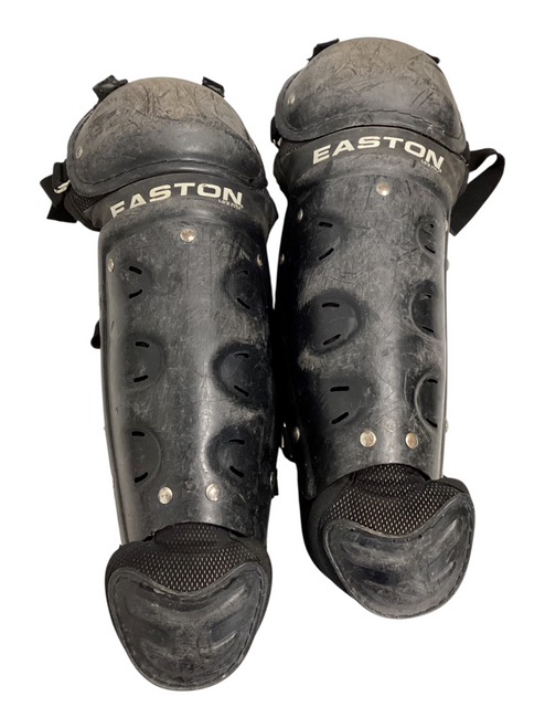 Vist Large View of Product Image Which is Used Easton CATCHERS SHINGUARDS Catchers Leg Guards Black Junior
