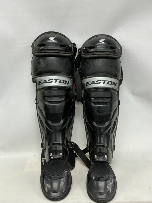 Vist Large View of Product Image Which is Used Easton GAMETIME AGES 12-15 Catchers Leg Guards Black Intermed