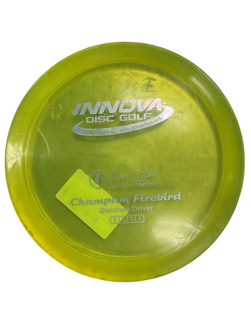 Vist Large View of Product Image Which is Used Innova CHAMPION FIREBIRD KEN CLIMO 12X Disc Golf Driver Yellow 174g