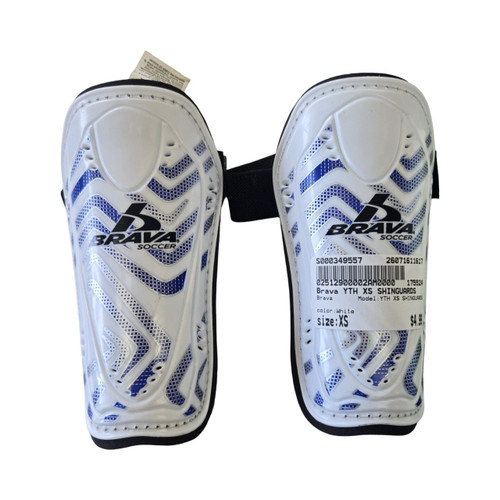 Vist Large View of Product Image Which is Used Brava YTH XS SHINGUARDS Soccer Shin Guards Youth White XS