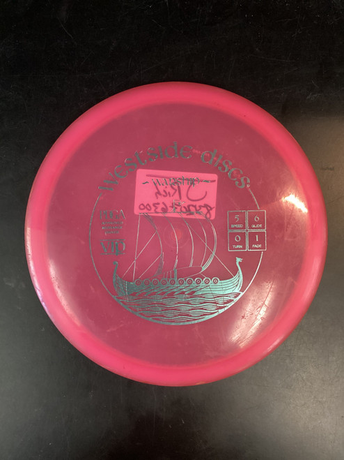 Vist Large View of Product Image Which is Used Westside WARSHIP Disc Golf Mid Range Pink 176g