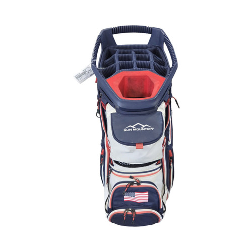 Vist Large View of Product Image Which is Used Sun Mountain C130 CART BAG Mens Cart Bag White/Red/Navy