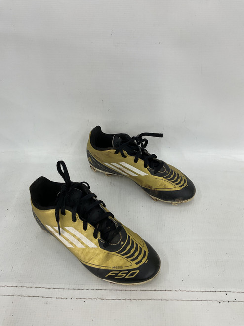 Vist Large View of Product Image Which is Used Adidas Soccer Cleats Gold Junior 02.5