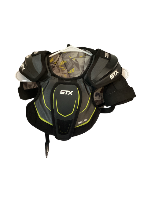 Vist Large View of Product Image Which is Used STX STALLION Lacrosse Shoulder Pads Grey XS
