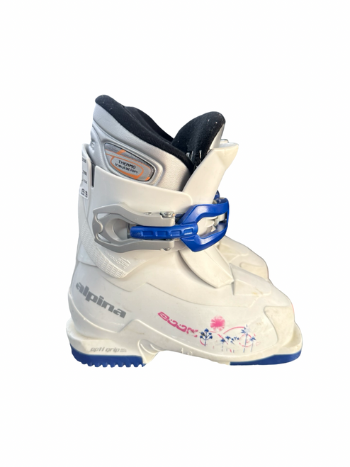 Vist Large View of Product Image Which is Used Alpina EZONE Girls DH Ski Boot White 165 MP - Y09