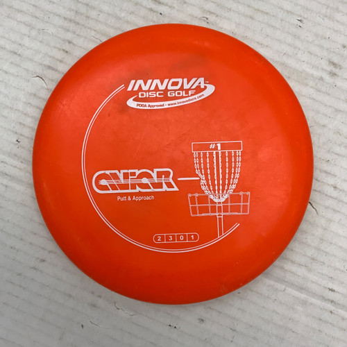 Vist Large View of Product Image Which is Used Innova DX AVIAR Disc Golf Putter Orange 150g