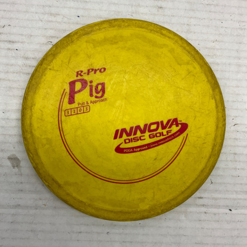 Vist Large View of Product Image Which is Used Innova R-PRO PIG Disc Golf Putter Yellow 175g