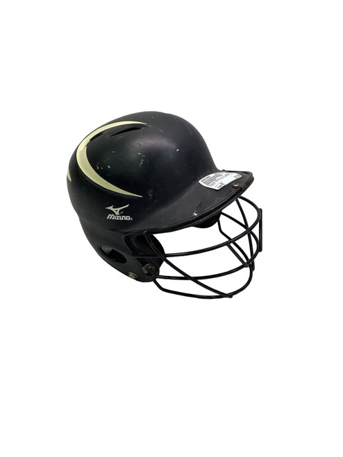 Vist Large View of Product Image Which is Used Mizuno BLACK WITH MASK Batting Helmet w/Mask Black MD