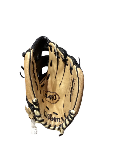 Vist Large View of Product Image Which is Used Wilson A450 BB/SB Glove RH Throw Tan 11"
