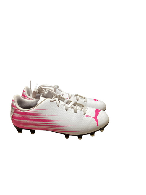 Vist Large View of Product Image Which is Used Puma Soccer Cleats White Junior 01.5