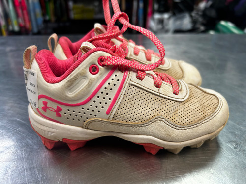 Vist Large View of Product Image Which is Used Under Armour GLYDE BB/SB Cleats Pink Youth 11.0