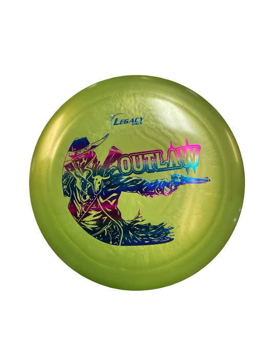 Vist Large View of Product Image Which is Used Legacy OUTLAW Disc Golf Driver Lime Green