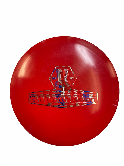 Vist Large View of Product Image Which is Used Legacy CONFIDENCE CLASH Disc Golf Driver Red