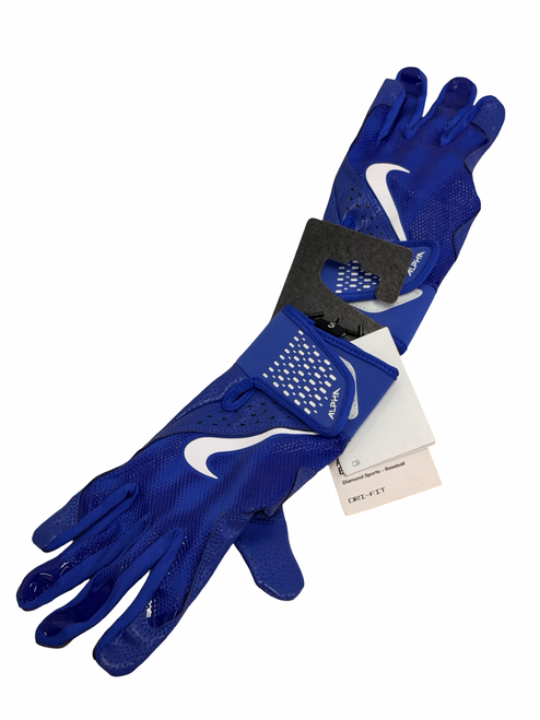 Vist Large View of Product Image Which is New Nike ALPHA Adult Batting Gloves Black SM Royal Blue