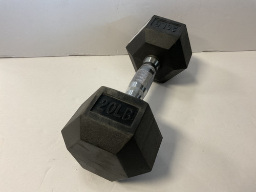 Vist Large View of Product Image Which is Used Rubber Hex Dumbbell Black 20 lb