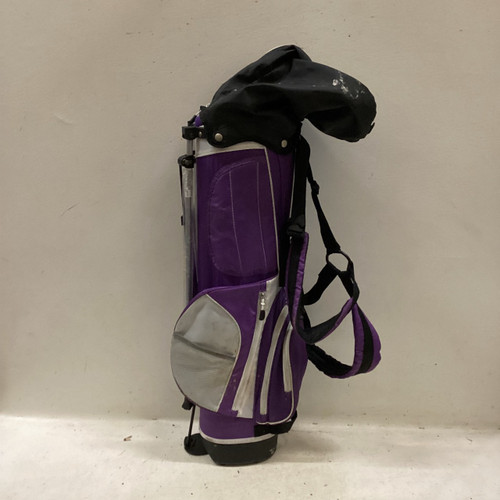 Vist Large View of Product Image Which is Used Powerbilt JR STAND BAG Jr Stand Bag White And Purple