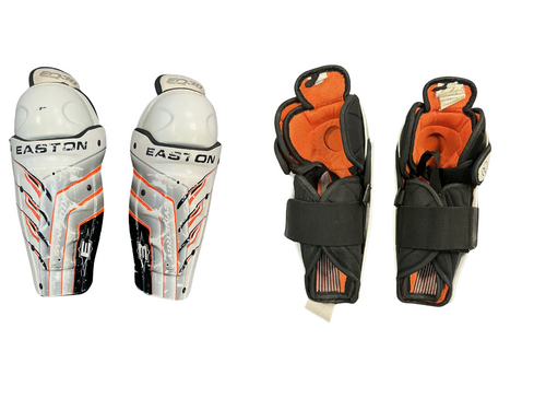 Vist Large View of Product Image Which is Used Easton XJP Junior Shin Guards White 11"