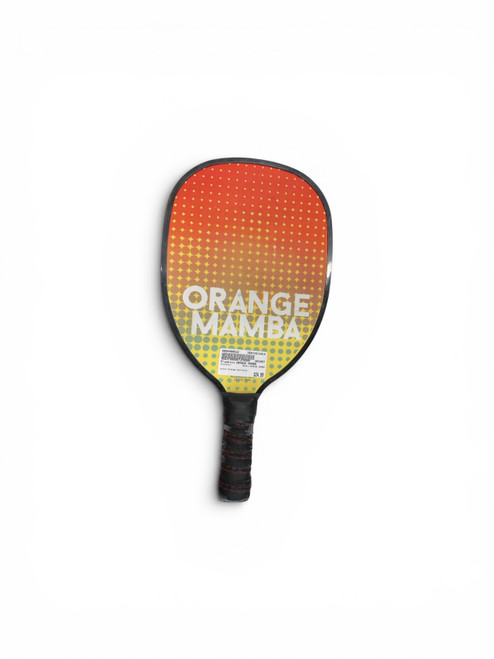 Vist Large View of Product Image Which is Used Franklin ORANGE MAMBA Pickleball Racquet Orange And Gold