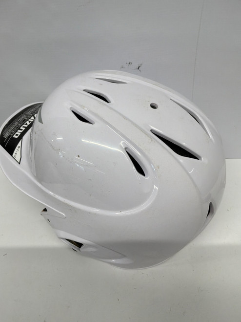 Vist Large View of Product Image Which is Used Mizuno MVP BATTERS HELMET YOUTH Batting Helmet No Mask White M/L