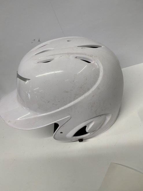 Vist Large View of Product Image Which is Used Mizuno MVP BATTERS HELMET YOUTH Batting Helmet No Mask White M/L