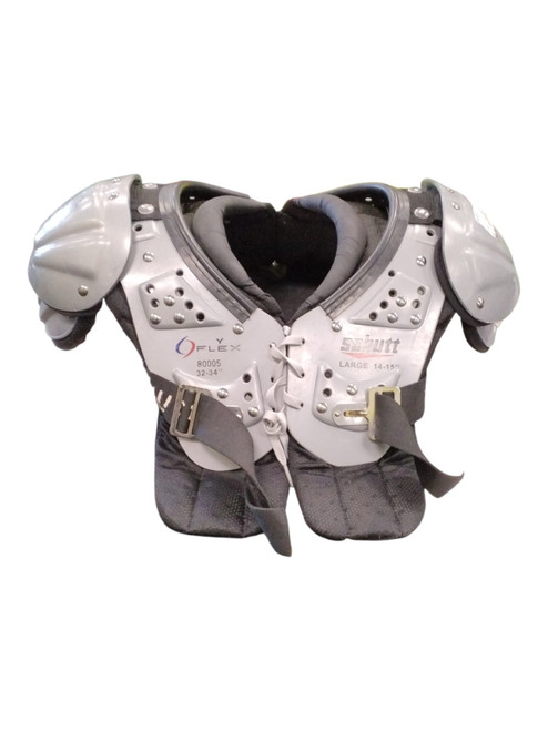 Vist Large View of Product Image Which is Used Schutt Y FLEX FB Shoulder Pads Grey LG
