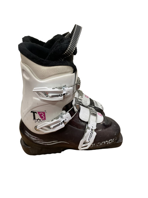 Vist Large View of Product Image Which is Used Salomon T3 Girls DH Ski Boot White 235 MP - J05.5 - W06.5