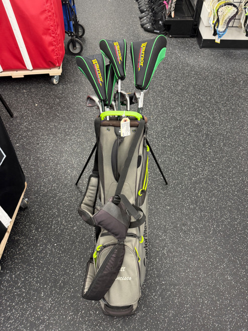 Vist Large View of Product Image Which is Used Warrior COSTOM GOLF Mens Package Set RH Black 14 Piece