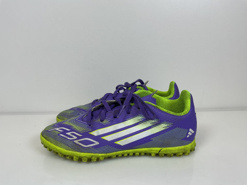 Vist Large View of Product Image Which is Used Adidas Soccer Turf Shoes Purple Junior 03.5