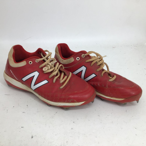 Vist Large View of Product Image Which is Used New Balance SR 9.5 METAL BB CLEATS BB/SB Cleats Red Senior 9.5