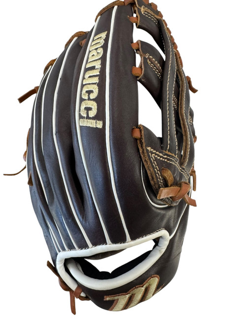 Vist Large View of Product Image Which is Used Marucci KREWE SERIES BB/SB Glove RH Throw Brown 12"