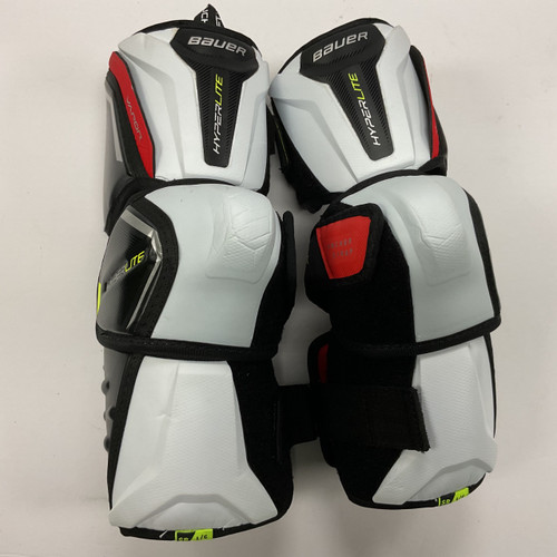 Vist Large View of Product Image Which is Used Bauer VAPOR HYPERLITE Senior Elbow Pads White/Black/Red LG