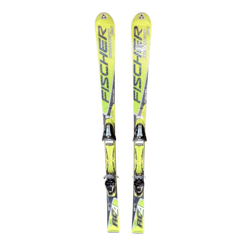 Vist Large View of Product Image Which is Used Fischer RC4 RACE Boys DH Ski/Binding Optic Yellow 143 cm