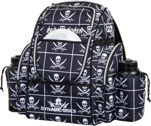 Vist Large View of Product Image Which is NEW Dynamic Discs PARATROOPER SKULL/SWORDS Disc Golf Backpack Black