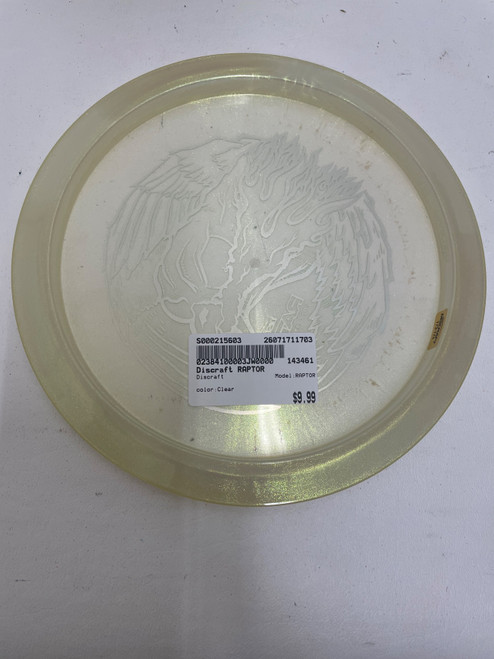Vist Large View of Product Image Which is Used Discraft RAPTOR Disc Golf Mid Range Clear