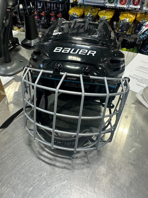 Vist Large View of Product Image Which is Used Bauer REAKT 55 Helmet Cage Combo Black SM