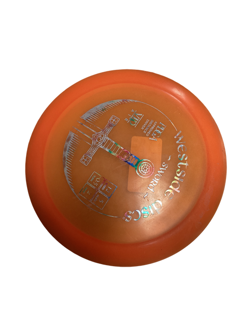 Vist Large View of Product Image Which is Used Westside SWORD Disc Golf Driver Orange