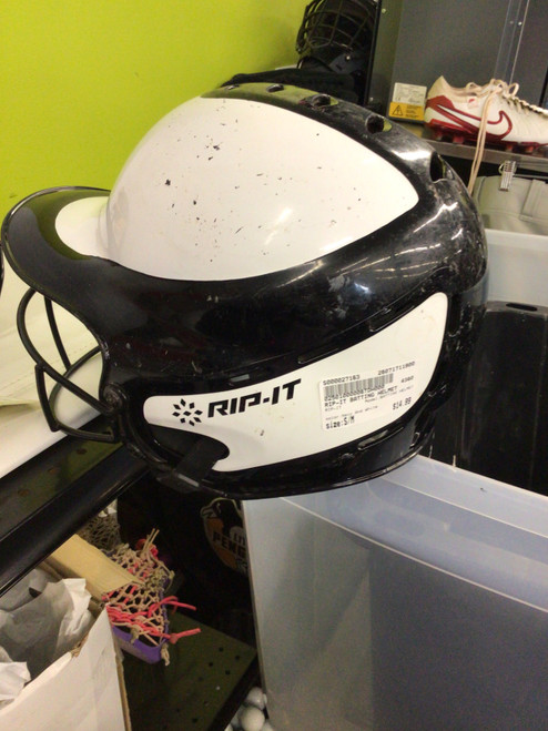 Vist Large View of Product Image Which is Used RIP-IT BATTING HELMET Batting Helmet w/Mask Navy And White S/M
