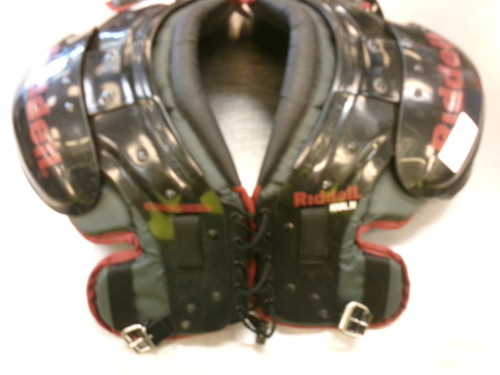 Vist Large View of Product Image Which is Used Riddell RIVAL JV FB Shoulder Pads Black SM