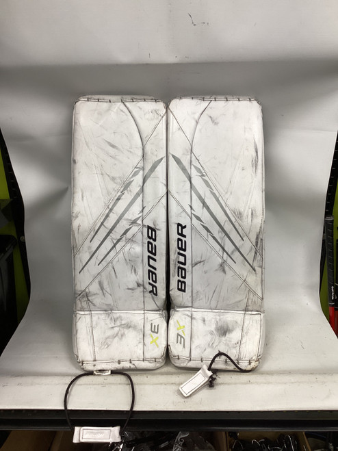 Vist Large View of Product Image Which is Used Bauer VAPOR 3X Goalie Leg Pads Inter White 30"